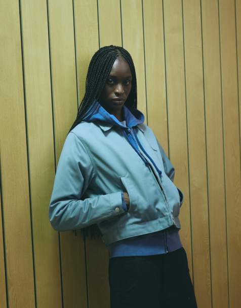 Carhartt WIP - Module - Giacca azzurra con zip e scritta - view 1