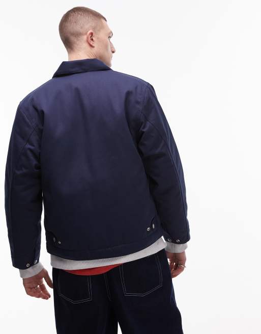 Carhartt WIP - Module Script - Marineblå jakke med lynlås, 4 af 4