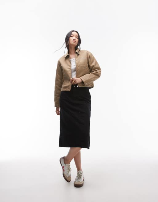 Carhartt WIP module script zip up jacket in beige | ASOS