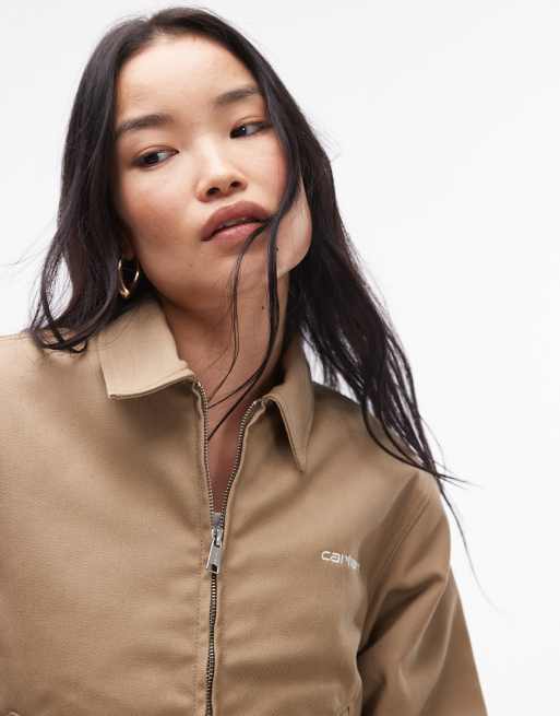 Carhartt WIP module script zip up jacket in beige | ASOS