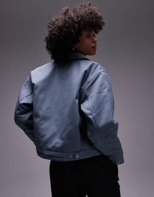 Carhartt WIP module script zip up jacket in light blue | ASOS