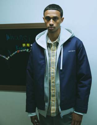 Carhartt WIP Carhartt WIP module script zip up jacket in navy