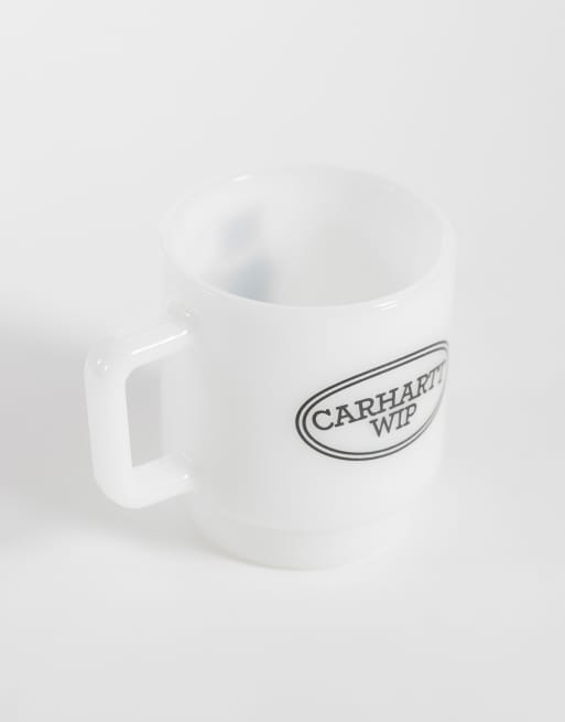 Carhartt WIP - Mok met print van knuffelende katten in wit, 3 van 3