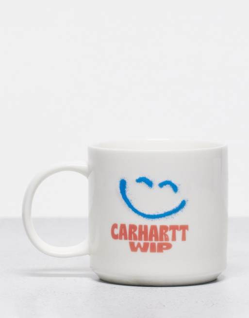 Carhartt WIP - Mok met tekstprint en blij gezichtje