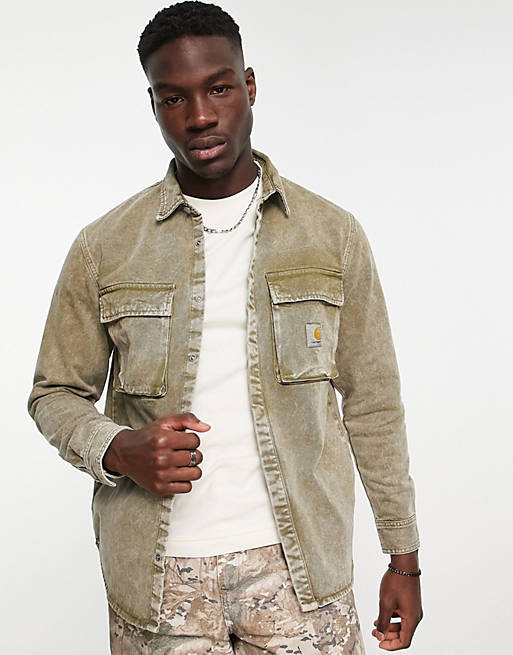 Mens Clothing Shirts Casual shirts and button-up shirts Carhartt WIP Monterey Denim Overshirt in Natural for Men 