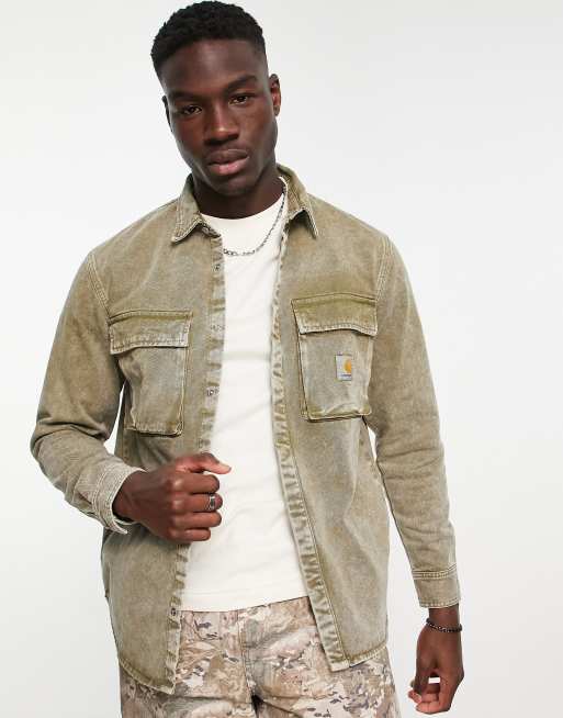 Carhartt WIP monterey denim overshirt in green | ASOS