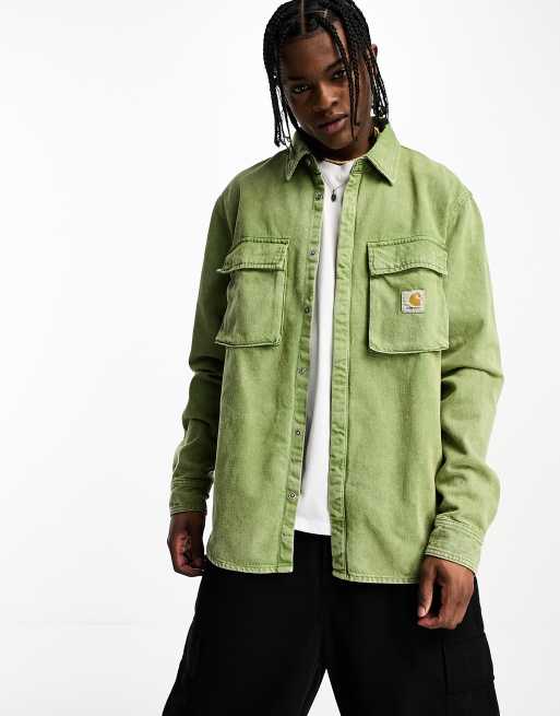 Carhartt WIP - Monterey - Overshirt met zak en zware wassing in groen