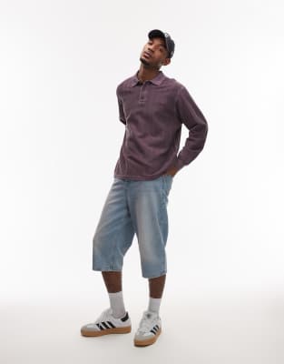 Carhartt Work In Progress Morrison Shadow Stripe Rugby Shirt In Purple