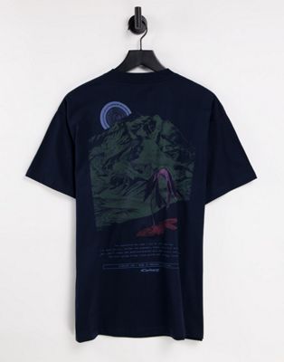 Carhartt WIP mountain back print t-shirt in navy