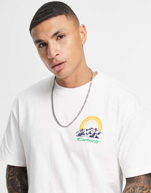 Carhartt WIP mountain back print t-shirt in white, 2 of 4