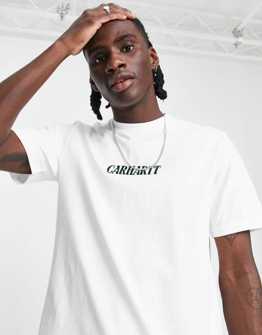 scherm Triviaal strategie Carhartt WIP multi star script embroidered t-shirt in white | ASOS