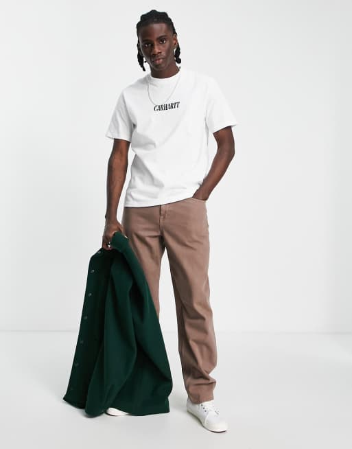 Carhartt WIP multi star script embroidered t-shirt in white