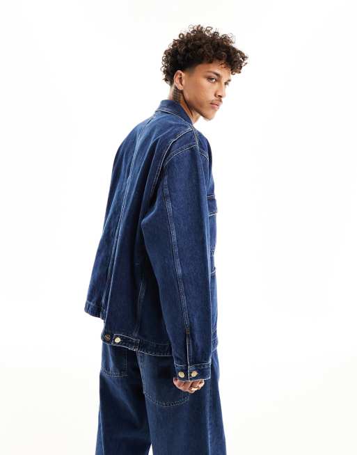 Carhartt WIP – Nash – Blå jeansjacka med tvättad finish, 4 av 4