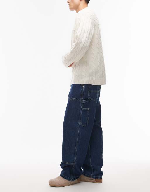 Carhartt WIP – Nash - Blå, stentvättade jeans med ledig passform och förstärkta knän, 3 av 5