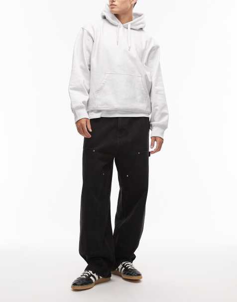 Carhartt WIP nash double knee loose fit denim jeans in black stone wash