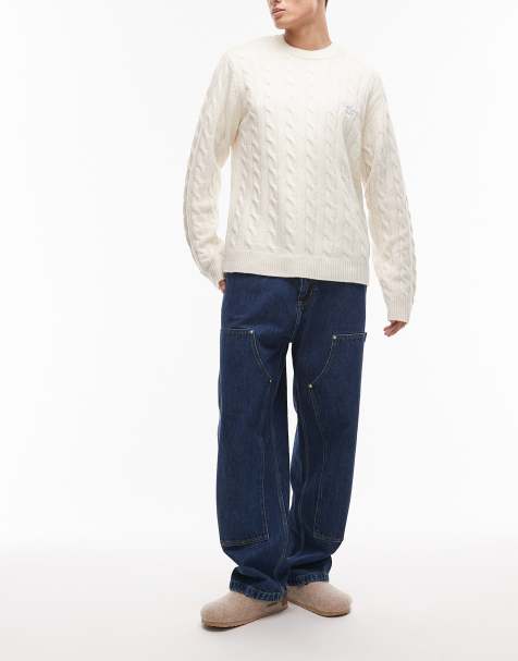 Carhartt WIP nash double knee loose fit denim jeans in blue stone wash - view 1