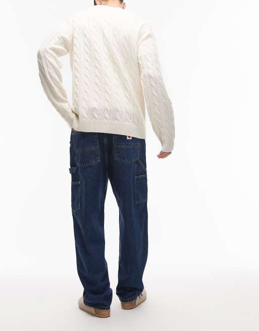 Carhartt WIP nash double knee loose fit denim jeans in blue stone wash, 2 of 5