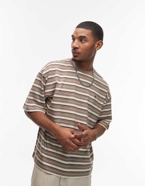 Carhartt WIP nathan stripe t-shirt in brown