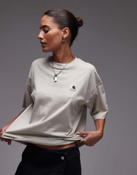 Carhartt WIP – Nelson – Beżowy przebarwiony T-shirt z krótkimi rękawami - view 1