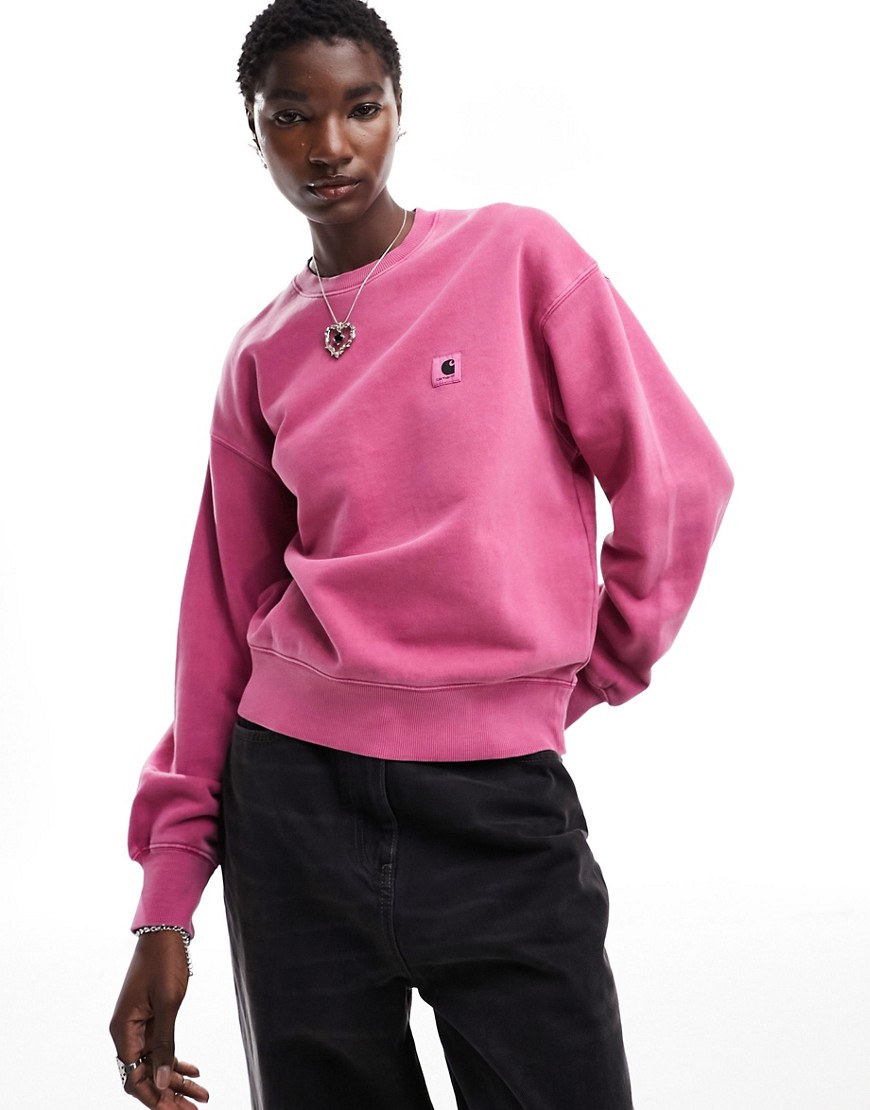 Carhartt WIP nelson dyed sweatshirt in pink