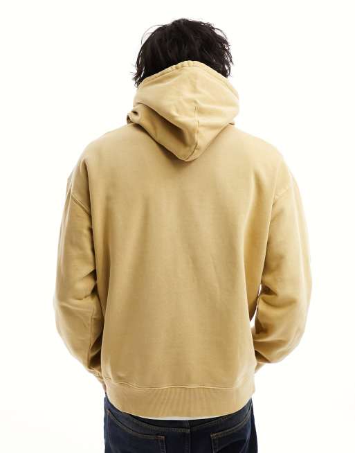 Carhartt WIP - Nelson - Felpa con cappuccio beige tinta in capo, 4 di 4
