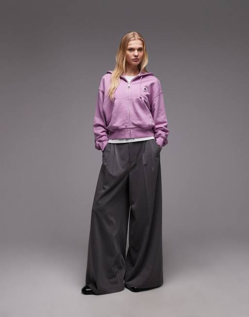 Carhartt WIP - Nelson - Felpa con cappuccio viola slavato con zip, 2 di 4
