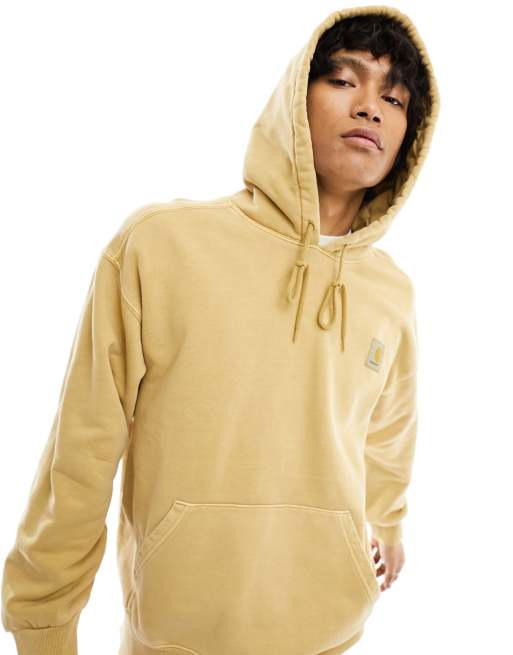 Carhartt WIP nelson garment dyed hoodie in beige