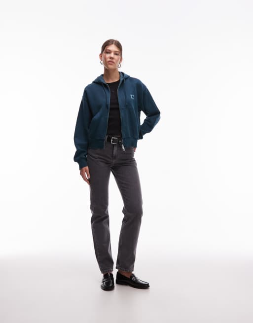 Carhartt WIP – Nelson – Kapuzenpullover in verwaschenem Dunkelgrün mit durchgehendem Reißverschluss, 3 von 4
