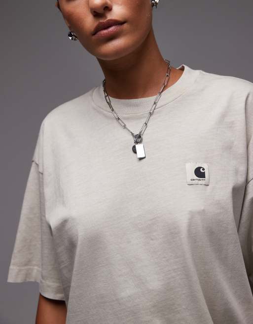 Carhartt WIP – Nelson – Kurzärmliges T-Shirt in überfärbtem Beige, 3 von 4