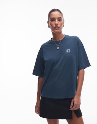 Carhartt WIP - Nelson - Kurzärmliges T-Shirt in überfärbtem Dunkelgrün