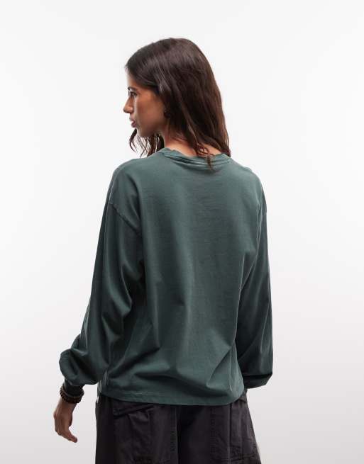 Carhartt WIP Nelson långärmad t-shirt i mörkgrön, 4 av 4