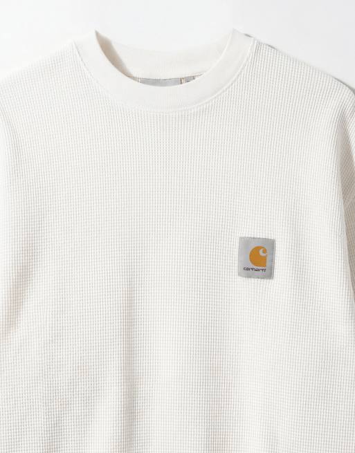 Carhartt WIP – Nelson – Ljusbeige, våffelstrukturerad t-shirt, 8 av 12