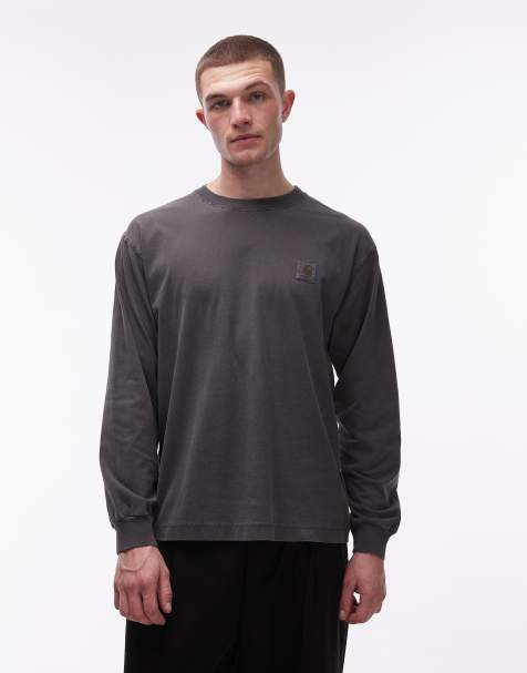 Carhartt WIP nelson long sleeve t-shirt in washed black - view 1
