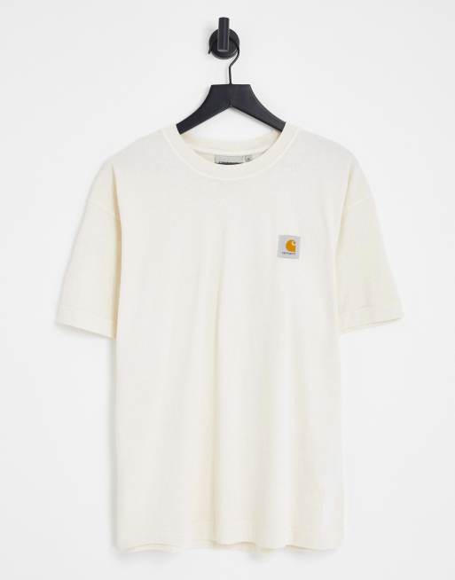 Carhartt WIP – Nelson – Naturalnie barwiony T-shirt o luźnym kroju w kolorze złamanej bieli