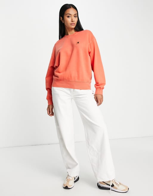 Coral oversized sweatshirt top