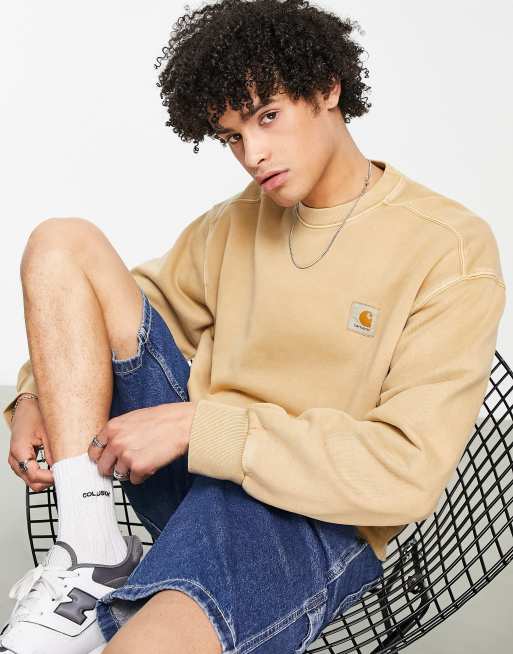 Carhartt WIP nelson pigment dye sweatshirt in brown