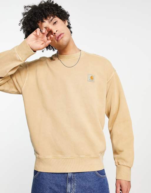Carhartt WIP nelson pigment dye sweatshirt in brown
