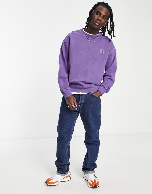 Carhartt WIP nelson pigment dye sweatshirt in purple | ASOS