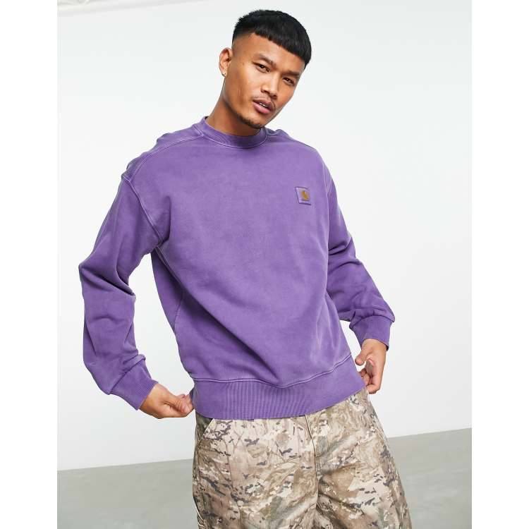 Carhartt WIP Nelson pigment dye sweatshirt in purple