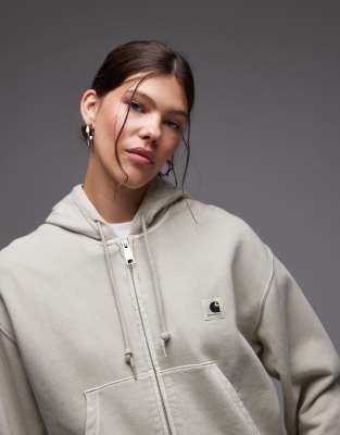 Carhartt WIP - Nelson - Sweat à capuche avec fermeture éclair - Blanc cassé