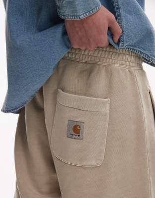 Carhartt Nelson Sweat Bermuda Shorts In Neutral