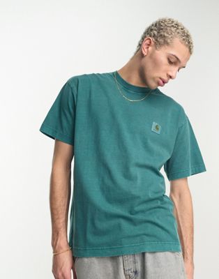 Carhartt WIP nelson garment dyed t-shirt in green - ASOS Price Checker