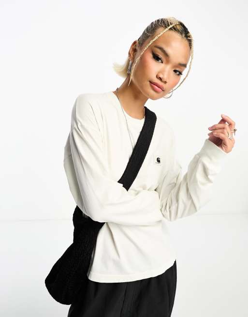 Carhartt WIP - Nelson - Top bianco a maniche lunghe
