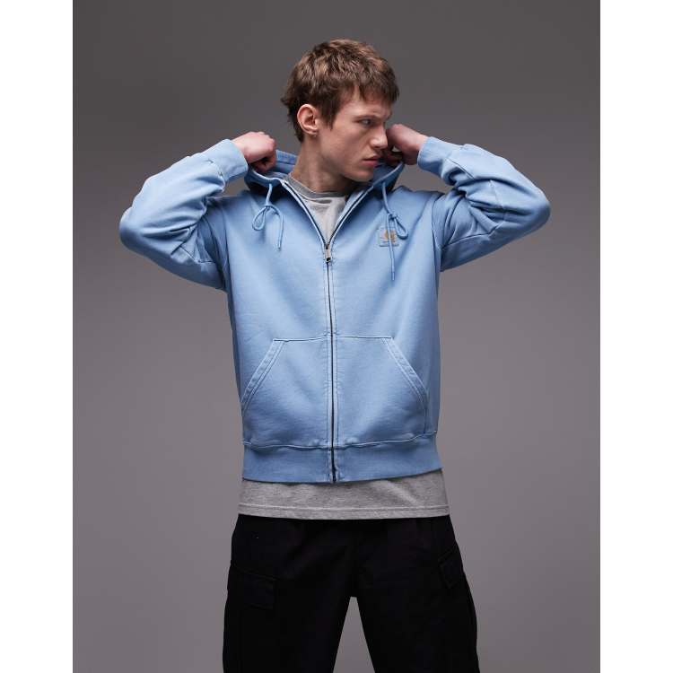 【CARHARTT WIP】HOODED SWEAT JACKET ブルー Carhartt WIP Hooded Heart II Hartt Sweat Jacket | Blue
