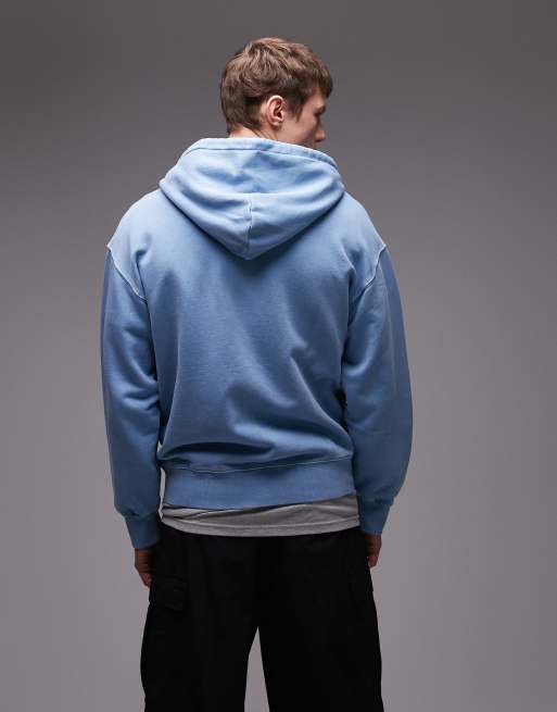 Carhartt WIP Nelson zip up hoodie in light blue