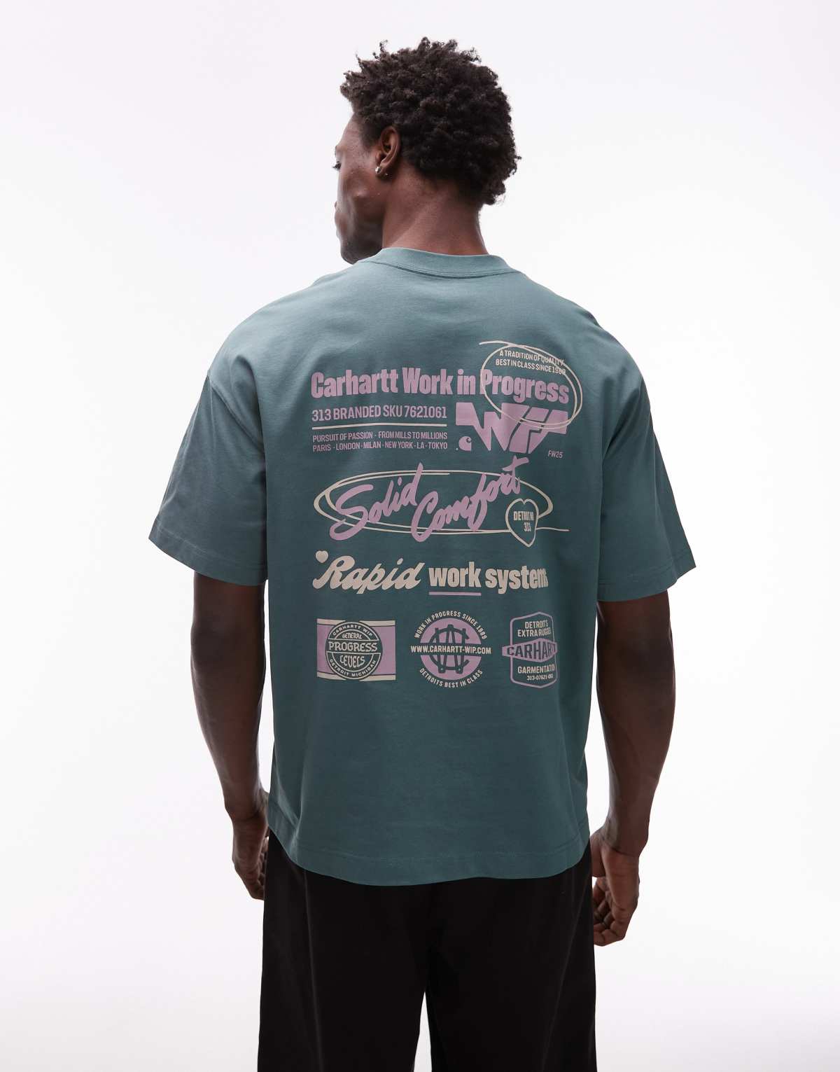 Carhartt WIP networks t-shirt in silver pine green