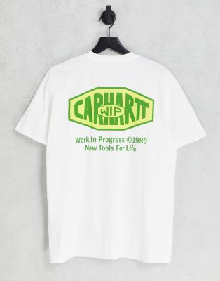 Carhartt WIP – New Tools – Vit t-shirt med tryck baktill