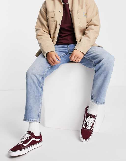 Carhartt WIP - Newel - Afslappede tapered jeans i lyseblå slidt vask