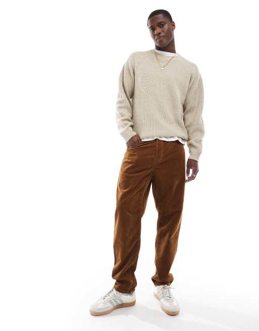 Carhartt WIP Newel cord relaxed fit pants in brown, 3 of 5