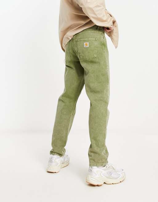 Carhartt WIP – Newel – Gröna avsmalnande jeans med avslappnad passform, 2 av 4